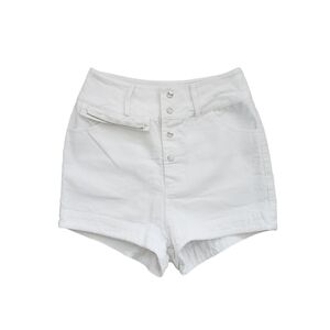My Mum Made It white corduroy high waisted shorts